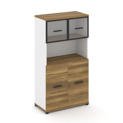 Concept Шкаф 1 широкая секция, 4 ниши CN.STS-415 RPB B Сандал Янтарный/Белый Бриллиант/Металл Черный