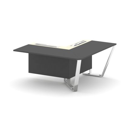 Steel Meet Завершающий угловой модуль правый MMK-PR.B.SPZOU-16(R) Антрацит/Ваниль Глянец/Нержавеющая