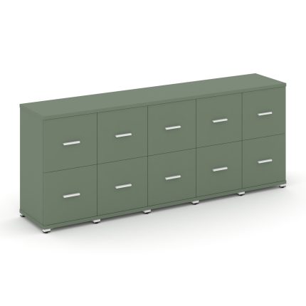 Concept Шкаф 5 узких секций, 2 ниши CN.STU-252 W Кобо/Металл Белый 2084*420*818