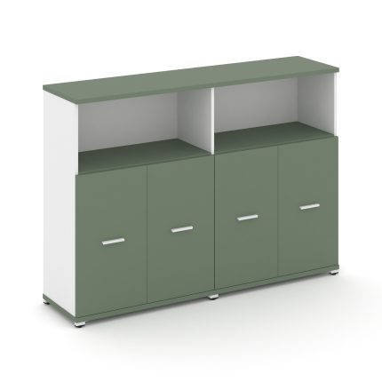 Concept Шкаф 2 широкие секции, 3 ниши CN.STS-323 W Кобо/Белый Бриллиант/Металл Белый 1668*420*1186