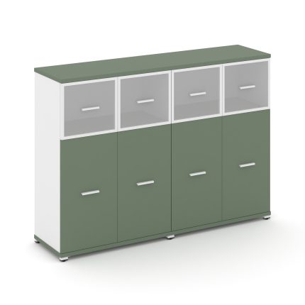 Concept Шкаф 2 широкие секции, 3 ниши CN.STS-324 RMW W Кобо/Белый Бриллиант/Металл Белый/Сатин 1668*