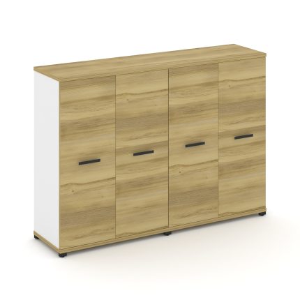 Concept Шкаф 2 широкие секции, 3 ниши CN.STS-326 B Дуб Винченцо/Белый Бриллиант/Металл Черный 1668*4