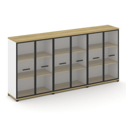 Concept Шкаф 3 широкие секции, 3 ниши CN.STS-336 RPB B Дуб Винченцо/Белый Бриллиант/Металл Черный/Пр