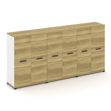 Concept Шкаф 3 широкие секции, 3 ниши CN.STS-336 B Дуб Винченцо/Белый Бриллиант/Металл Черный 2500*4