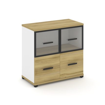 Concept Шкаф 1 широкая секция, 2 ниши CN.STS-212 RPB B Дуб Винченцо/Белый Бриллиант/Металл Черный/Пр