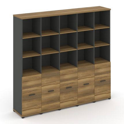 Concept Шкаф 5 узких секций, 5 ниш CN.STU-551 A Сандал Янтарный/Антрацит/Металл Антрацит 2084*420*19