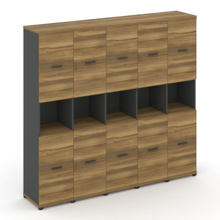 Concept Шкаф 5 узких секций, 5 ниш CN.STU-553 A Сандал Янтарный/Антрацит/Металл Антрацит 2084*420*19