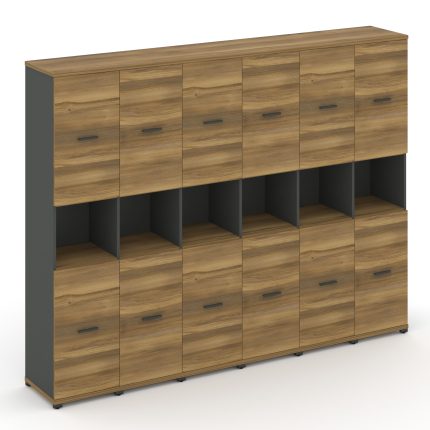 Concept Шкаф 6 узких секций, 5 ниш CN.STU-563 A Сандал Янтарный/Антрацит/Металл Антрацит 2500*420*19