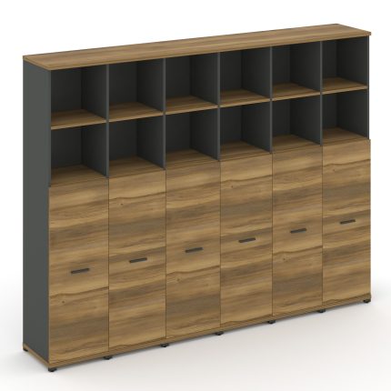 Concept Шкаф 6 узких секций, 5 ниш CN.STU-564 A Сандал Янтарный/Антрацит/Металл Антрацит 2500*420*19