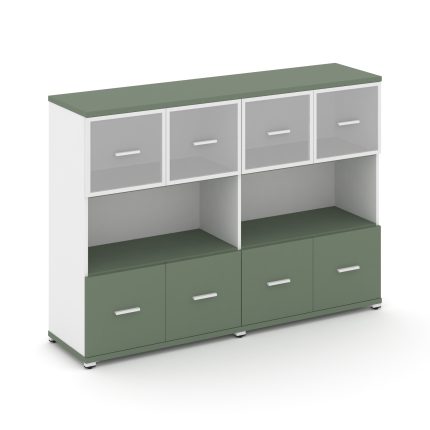 Concept Шкаф 2 широкие секции, 3 ниши CN.STS-325 RMW W Кобо/Белый Бриллиант/Металл Белый/Сатин 1668*