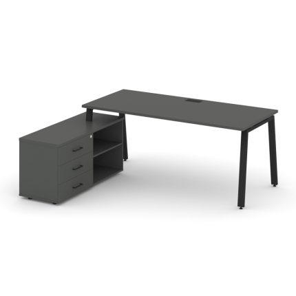 Style Project Direct Стол письменный с греденцией левой SN-6A.SRG-016.M(L) Антрацит/Металл Черный/За