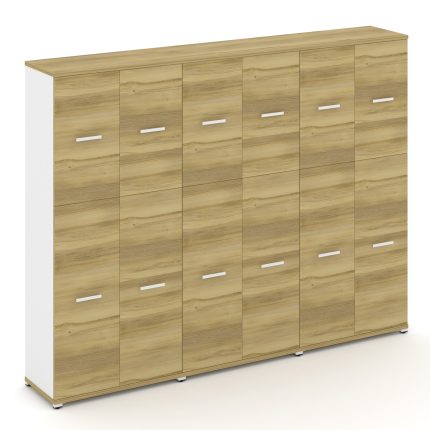 Concept Шкаф 3 широкие секции, 5 ниш CN.STS-535 W Дуб Винченцо/Белый Бриллиант/Металл Белый 2500*420