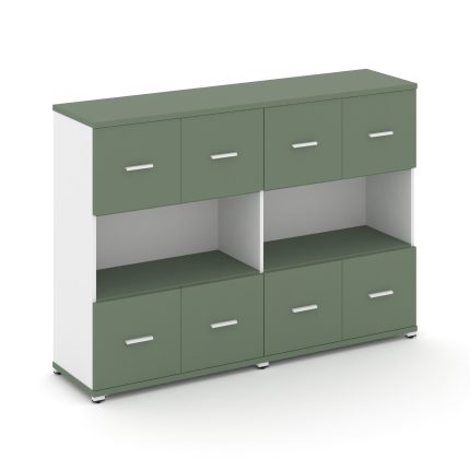 Concept Шкаф 2 широкие секции, 3 ниши CN.STS-325 W Кобо/Белый Бриллиант/Металл Белый 1668*420*1186