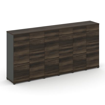 Concept Шкаф 6 узких секций, 3 ниши CN.STU-366 A Дуб Мали/Антрацит/Металл Антрацит 2500*420*1186