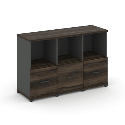 Concept Шкаф 3 узкие секции, 2 ниши CN.STU-231 A Дуб Мали/Антрацит/Металл Антрацит 1252*420*818