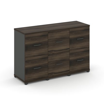 Concept Шкаф 3 узкие секции, 2 ниши CN.STU-232 A Дуб Мали/Антрацит/Металл Антрацит 1252*420*818