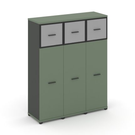 Concept Шкаф 3 узкие секции, 4 ниши CN.STU-434 RMB A Кобо/Антрацит/Металл Антрацит/Сатин 1252*420*15