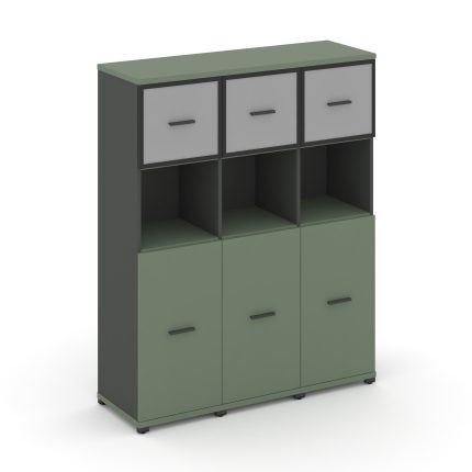 Concept Шкаф 3 узкие секции, 4 ниши CN.STU-435 RMB A Кобо/Антрацит/Металл Антрацит/Сатин 1252*420*15