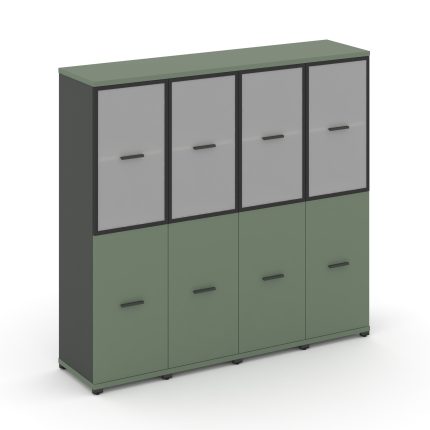 Concept Шкаф 4 узкие секции, 4 ниши  CN.STU-442 RMB A Кобо/Антрацит/Металл Антрацит/Сатин 1668*420*1