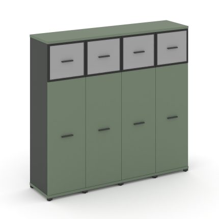 Concept Шкаф 4 узкие секции, 4 ниши CN.STU-444 RMB A Кобо/Антрацит/Металл Антрацит/Сатин 1668*420*15