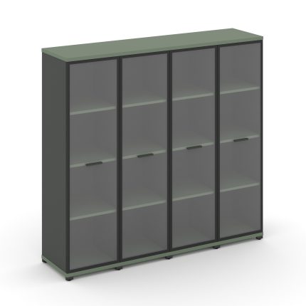 Concept Шкаф 4 узкие секции, 4 ниши CN.STU-446 RPB A Кобо/Антрацит/Металл Антрацит/Прозрачный 1668*4