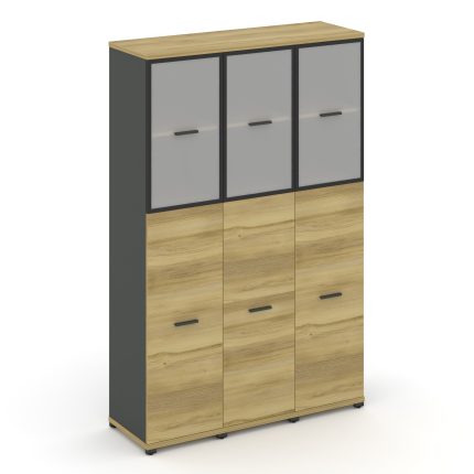 Concept Шкаф 3 узкие секции, 5 ниш CN.STU-535 RMB A Дуб Винченцо/Антрацит/Металл Антрацит/Сатин 1252