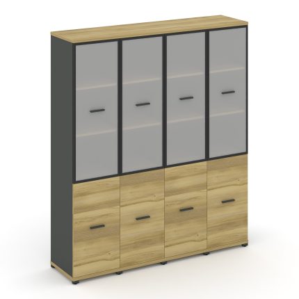 Concept Шкаф 4 узкие секции, 5 ниш CN.STU-542 RMB A Дуб Винченцо/Антрацит/Металл Антрацит/Сатин 1668