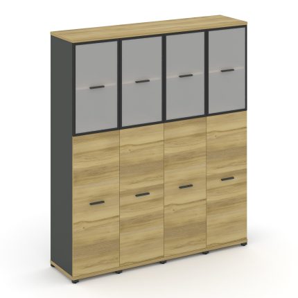 Concept Шкаф 4 узкие секции, 5 ниш CN.STU-545 RMB A Дуб Винченцо/Антрацит/Металл Антрацит/Сатин 1668