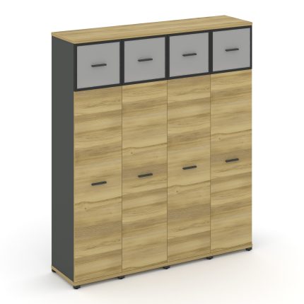 Concept Шкаф 4 узкие секции, 5 ниш CN.STU-547 RMB A Дуб Винченцо/Антрацит/Металл Антрацит/Сатин 1668