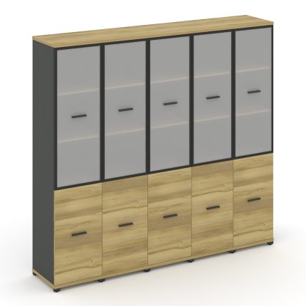 Concept Шкаф 5 узких секций, 5 ниш CN.STU-552 RMB A Дуб Винченцо/Антрацит/Металл Антрацит/Сатин 2084