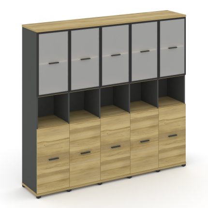 Concept Шкаф 5 узких секций, 5 ниш CN.STU-553 RMB A Дуб Винченцо/Антрацит/Металл Антрацит/Сатин 2084