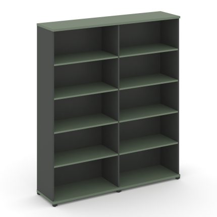 Concept Стеллаж 2 широкие секции, 5 ниш CN.STS-520 Кобо/Антрацит/Металл Антрацит 1668*420*1922