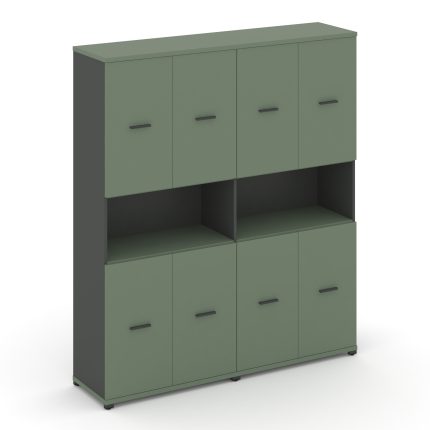 Concept Шкаф 2 широкие секции, 5 ниш CN.STS-523 A Кобо/Антрацит/Металл Антрацит 1668*420*1922