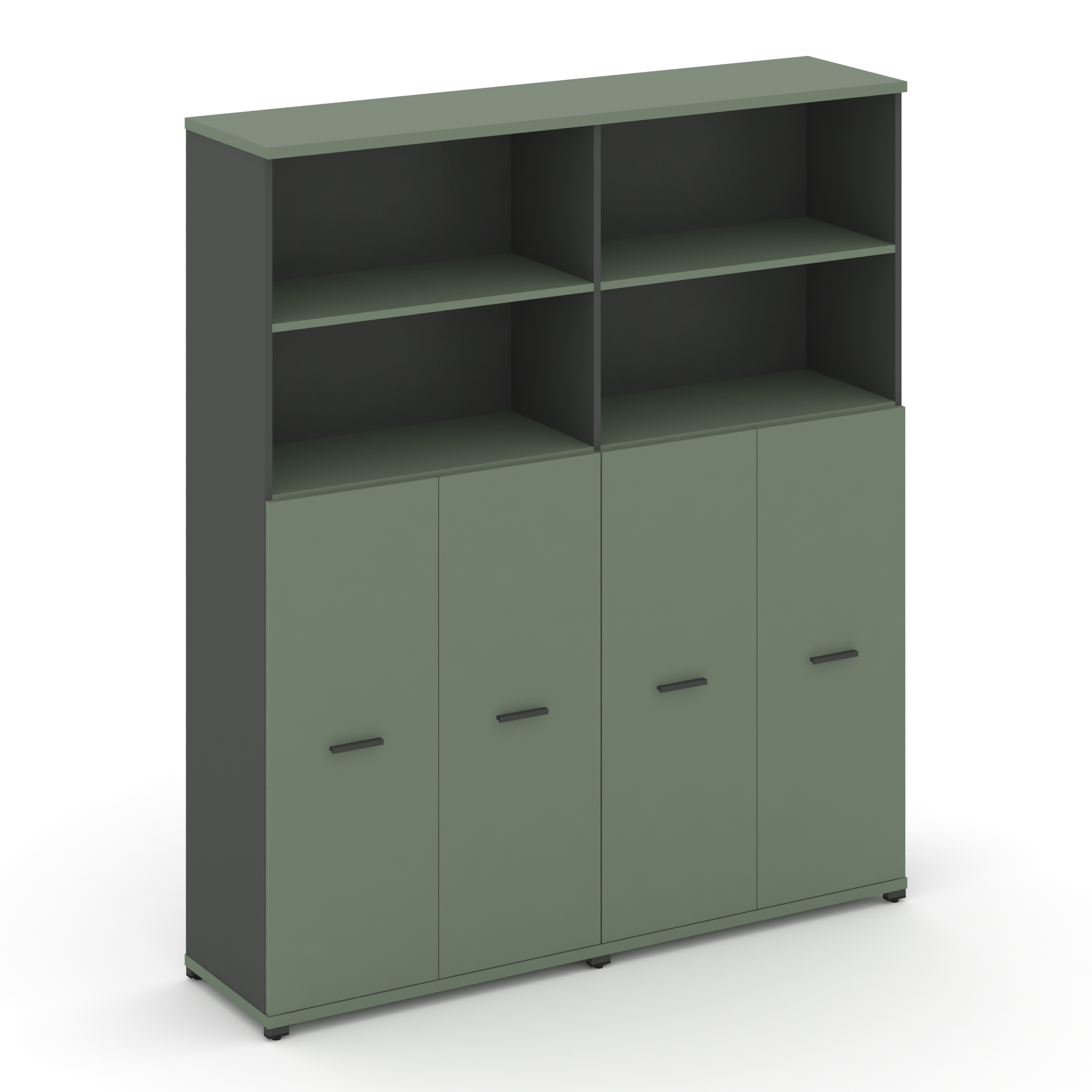 Concept Шкаф 2 широкие секции, 5 ниш CN.STS-524 A Кобо/Антрацит/Металл Антрацит 1668*420*1922