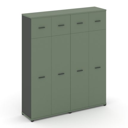 Concept Шкаф 2 широкие секции, 5 ниш CN.STS-527 A Кобо/Антрацит/Металл Антрацит 1668*420*1922