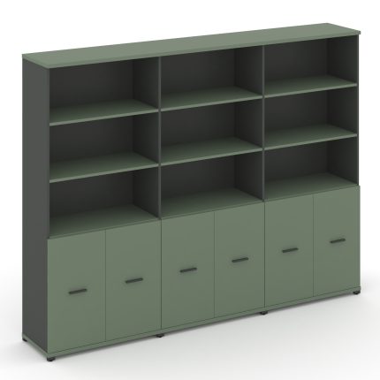 Concept Шкаф 3 широкие секции, 5 ниш CN.STS-531 A Кобо/Антрацит/Металл Антрацит 2500*420*1922