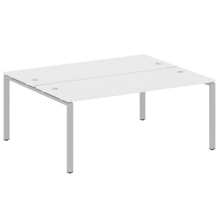 Metal System Рабочая станция на П-образном м/к БП.РАС-СП-2.5 Белый/Металл Серый 1800*1475*750