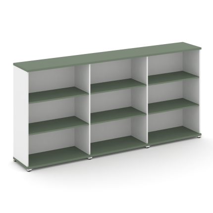 Concept Стеллаж 3 широкие секции, 3 ниши CN.STS-330 Кобо/Белый Бриллиант/Металл Белый 2500*420*1186