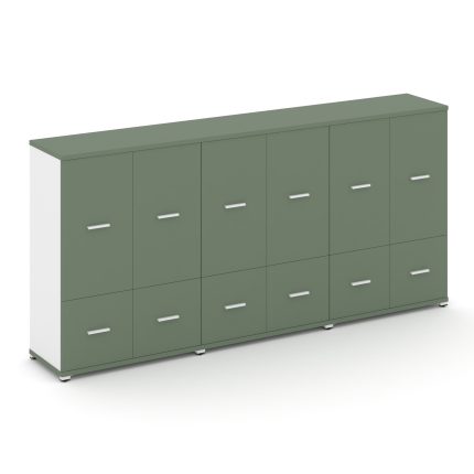 Concept Шкаф 3 широкие секции, 3 ниши CN.STS-332 W Кобо/Белый Бриллиант/Металл Белый 2500*420*1186