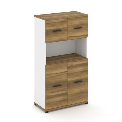 Concept Шкаф 1 широкая секция, 4 ниши CN.STS-415 B Сандал Янтарный/Белый Бриллиант/Металл Черный 836