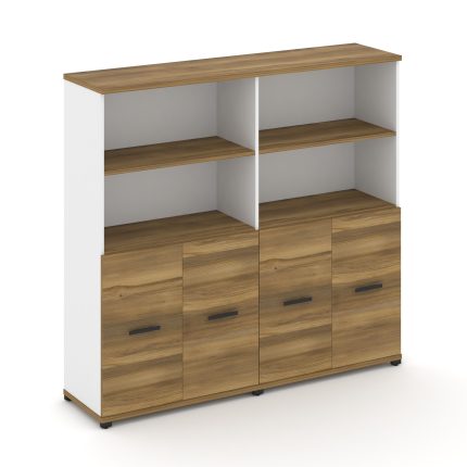 Concept Шкаф 2 широкие секции, 4 ниши CN.STS-421 B Сандал Янтарный/Белый Бриллиант/Металл Черный 166