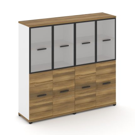 Concept Шкаф 2 широкие секции, 4 ниши CN.STS-422 RMB B Сандал Янтарный/Белый Бриллиант/Металл Черный