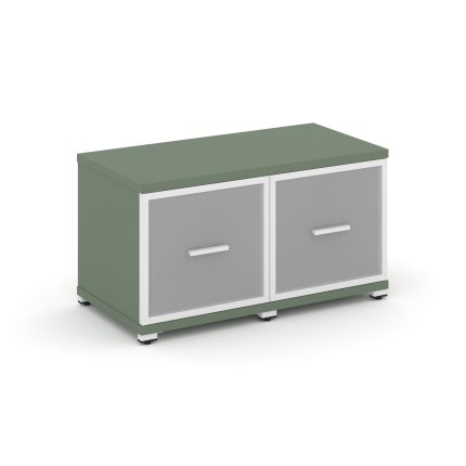 Concept Шкаф 2 узкие секции, 1 ниша CN.STU-123 RMW W Кобо/Металл Белый/Сатин 836*420*450