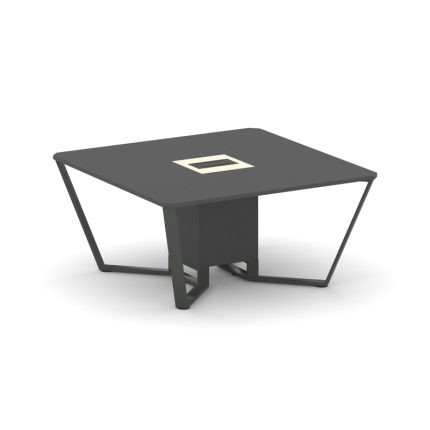 Steel Meet Стол переговорный квадратный KMK-PR.B.SP-08 Антрацит/Ваниль Глянец/Металл Антрацит 1600*1