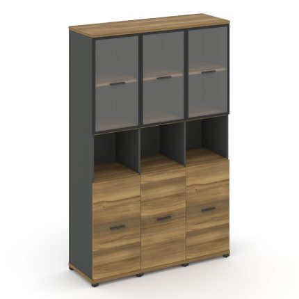 Concept Шкаф 3 узкие секции, 5 ниш CN.STU-533 RPB A Сандал Янтарный/Антрацит/Металл Антрацит/Прозрач