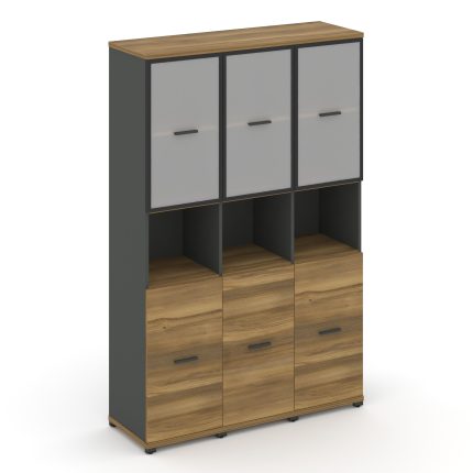 Concept Шкаф 3 узкие секции, 5 ниш CN.STU-533 RMB A Сандал Янтарный/Антрацит/Металл Антрацит/Сатин 1