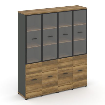 Concept Шкаф 4 узкие секции, 5 ниш CN.STU-542 RPB A Сандал Янтарный/Антрацит/Металл Антрацит/Прозрач