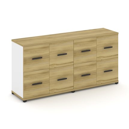 Concept Шкаф 2 широкие секции, 2 нишии CN.STS-222 B Дуб Винченцо/Белый Бриллиант/Металл Черный 1668*