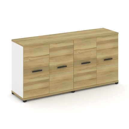 Concept Шкаф 2 широкие секции, 2 нишии CN.STS-223 B Дуб Винченцо/Белый Бриллиант/Металл Черный 1668*