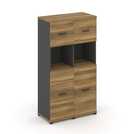 Concept Шкаф 2 узкие секции, 4 ниши CN.STU-425 A Сандал Янтарный/Антрацит/Металл Антрацит 836*420*15